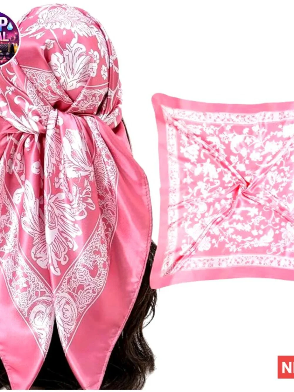 Satin Silk Hair Scarf Boho Bandana Headwear for Women